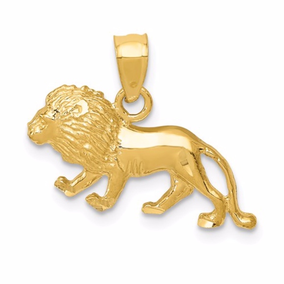 Other - 14K Diamond-Cut Lion Pendant